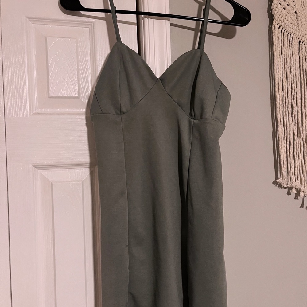 olive green mini dress